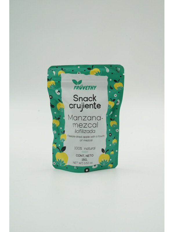 Snack crujiente manzana mezcal liofilizado
