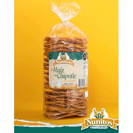 Tostadas de maíz con chipotle